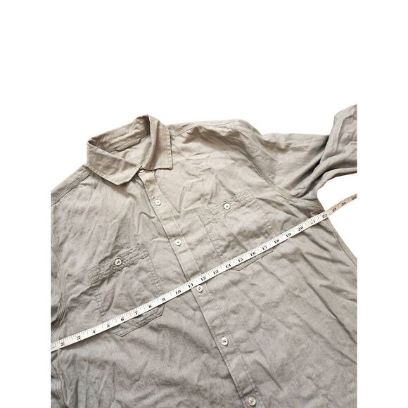 Mack Weldon Men's Large Button up Performance pocket shirt Cotton Lyocell Gray - Picture 5 of 8